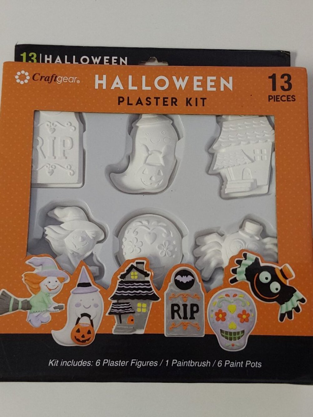 Halloween 13pc plaster figures kit paint yourself